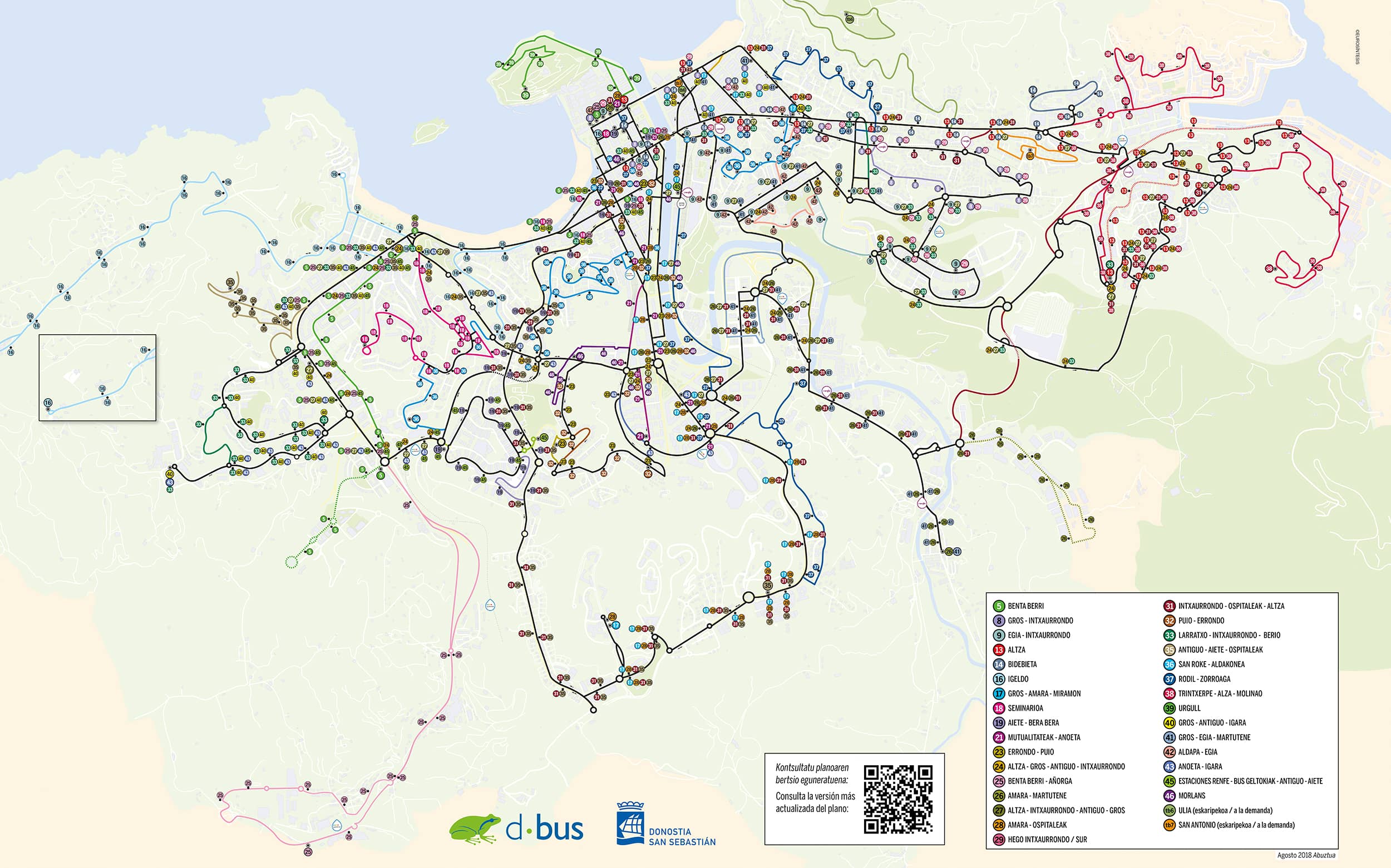 Plan des Bus à Saint Sébastien - Dbus